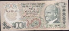 6.Emisyon 1.Tertip 100 Lira A69 321603 Temiz