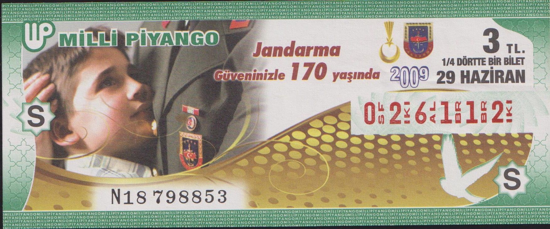 2009 29 Haziran Çeyrek Bilet - S Serisi