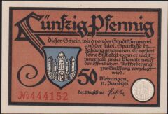 Almanya 50 Pfennig Notgeld 1921 Çil Filigranlı
