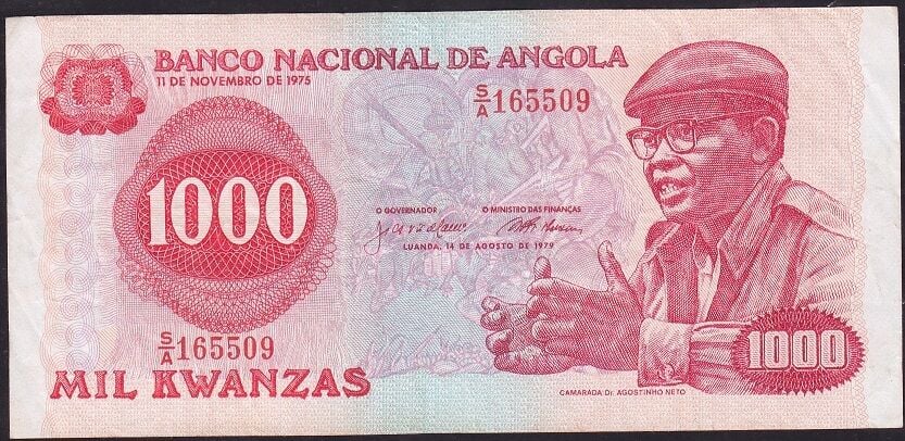 Angola 1000 Kwanzas 1979 Çok Temiz+ Pick 117