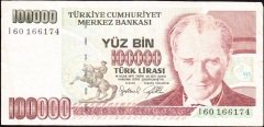 7.Emisyon 3.Tertip 100000 Lira I60 166174 Çok Temiz