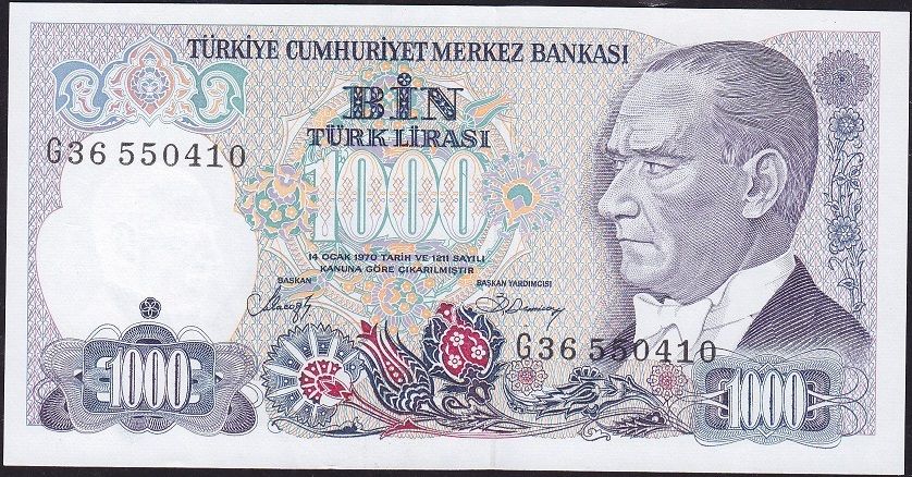7.Emisyon 2.Tertip 1000 Lira G36 550410 Çilaltı Çil