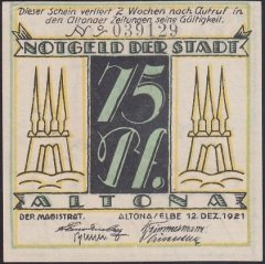 ALMANYA 75 PFENNİG NOTGELD 1921 ÇİL