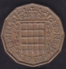 İngiltere 3 Pence 1962