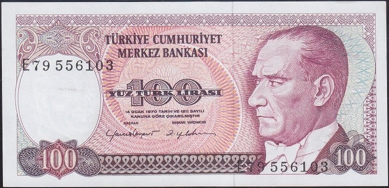 7.Emisyon 2.Tertip 100 Lira E79 556103 Çilaltı Çil