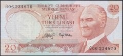 6.EMİSYON 3.TERTİP 20 LİRA G06 234870 ÇİL