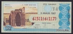 1987 9 ARALIK TAM BİLET T-A SERİSİ