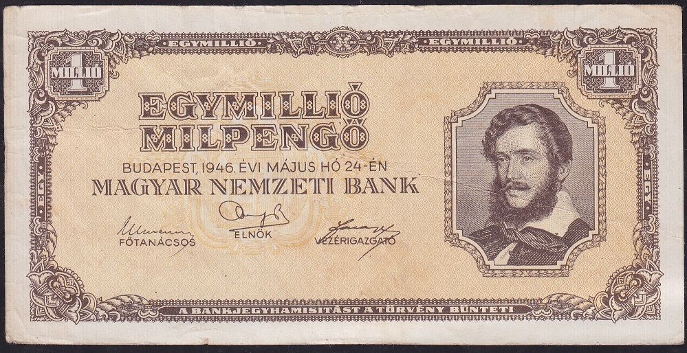 Macaristan 1000000 Pengo 1946 Çok Temiz
