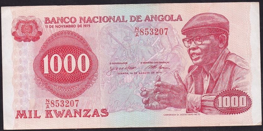 Angola 1000 Kwanzas 1979 Çok Temiz+ Pick 117