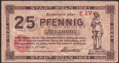 ALMANYA 25 PFENNİNG NOTGELD 1921 ÇÇT +