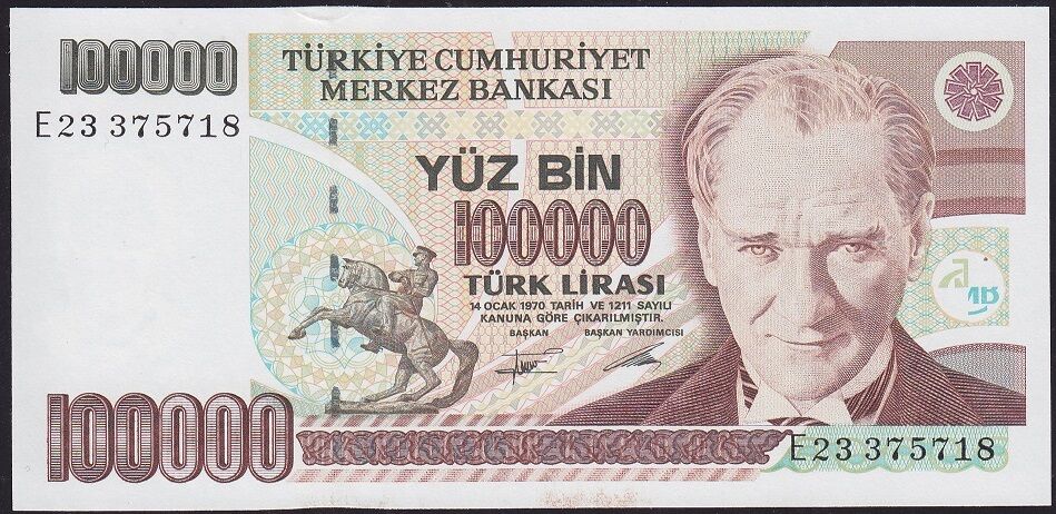 7.Emisyon 2.Tertip 100000 Lira E23 375718 Çil