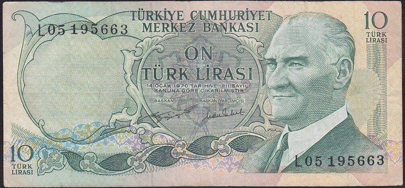 6.EMİSYON 2.TERTİP 10 LİRA L05 195663 ÇOK TEMİZ eski kağıt para fiyatları