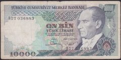 7.Emisyon 1.Tertip 10000 Lira A27 036883 Temiz +