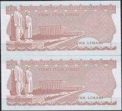 6.Emisyon 4.Tertip 20 Lira I75 070801-02 Çil Seri Takipli