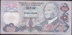6.EMİSYON 2.TERTİP 1000 LİRA C74 660866 ÇOK TEMİZ +