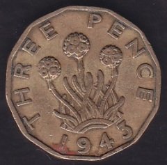 İngiltere 3 Pence 1943