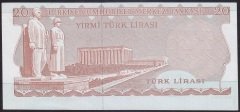 6.EMİSYON 3.TERTİP 20 LİRA G05 009576 ÇİLALTI ÇİL (HAFİF KAYIK BASKI)