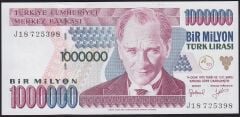 7.Emisyon 2.Tertip 1000000 Lira J18 725398 Çil