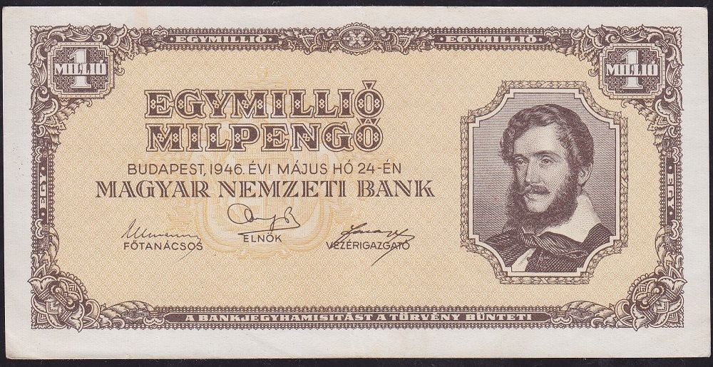 Macaristan 1000000 Pengo 1946 Çok Çok Temiz+