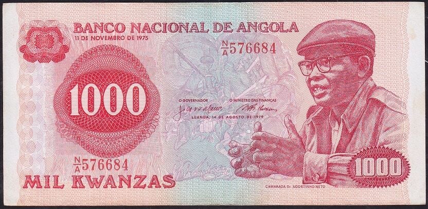 Angola 1000 Kwanzas 1979 Ççt Çilaltı Pick 117
