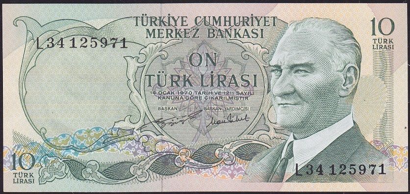 6.Emisyon 2.Tertip 10 Lira L34 125971 Çilaltı Çil
