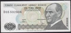 7.Emisyon 2.Tertip 10 Lira D05 532906 Çilaltı Çil