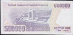 7.Emisyon 4.Tertip 500000 Lira J64 484155 Çilaltı Çil ( Bandrol baskı izi var )