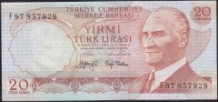 6.EMİSYON 3.TERTİP 20 LİRA F87 857928 ÇÇT +