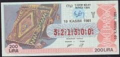 1981 19 Kasım Yarım Bilet - Y Serisi