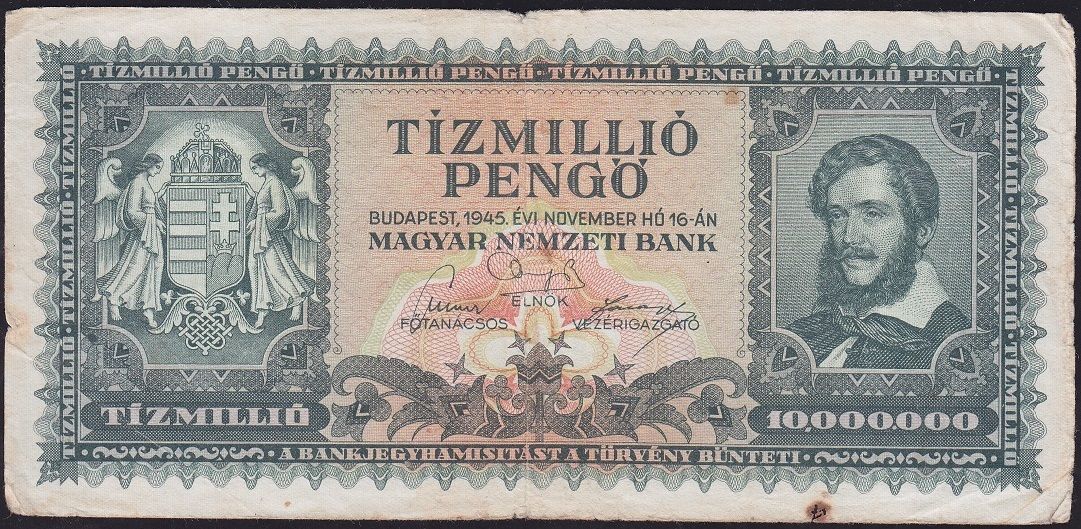 Macaristan 10000000 Pengo 1945 Temiz Pick 123