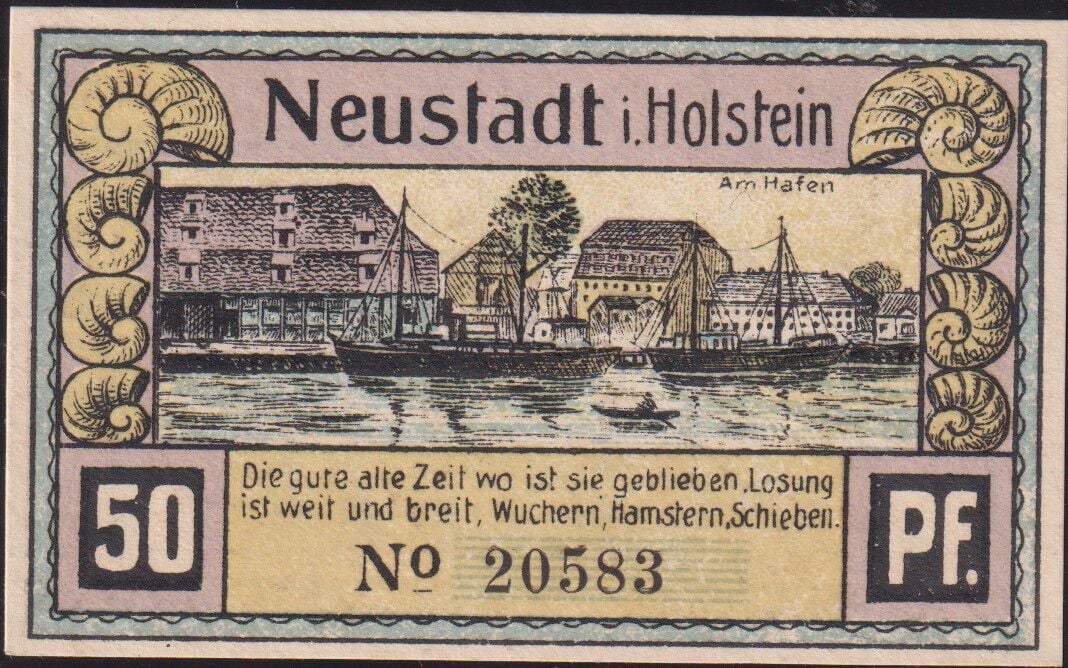 Almanya 50 Pfennig Notgeld 1921 Çil Filigranlı