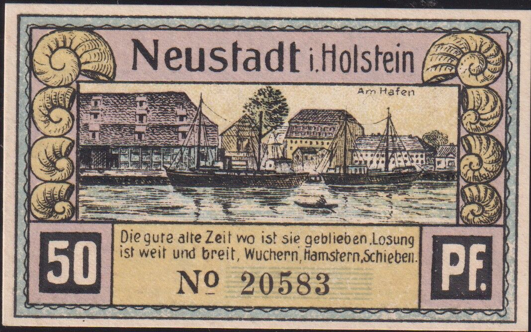 Almanya 50 Pfennig Notgeld 1921 Çil Filigranlı
