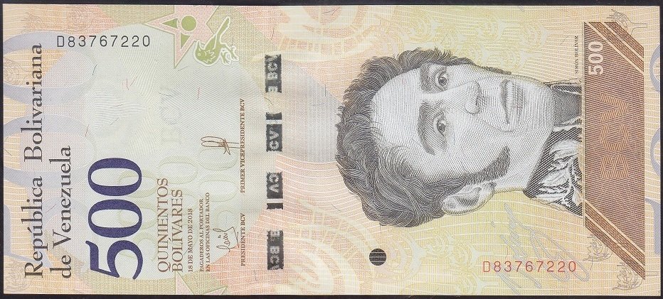 Venezuela 500 Bolivares 2018 Çil Pick108b