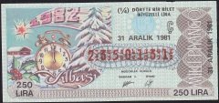 1981 31 Aralık Çeyrek Bilet - Ç Serisi
