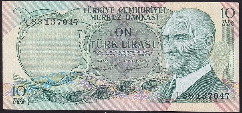 6.Emisyon 2.Tertip 10 Lira L33 137047 Çilaltı Çil