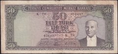 5.Emisyon 6.Tertip 50 Lira K79 026437 Çok Temiz