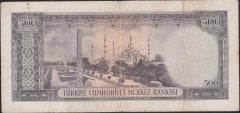 5.Emisyon 2.Tertip 500 Lira N3 03332 Çok Temiz + ( düzeltme var )