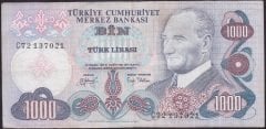 6.EMİSYON 2.TERTİP 1000 LİRA C72 137021 ÇOK TEMİZ +