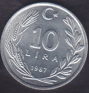 1987 YILI 10 LİRA ÇİLALTI ÇİL