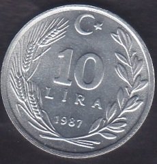 1987 YILI 10 LİRA ÇİLALTI ÇİL