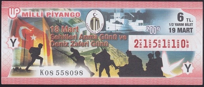 2009 19 MART YARIM BİLET Y SERİSİ