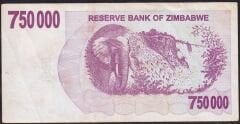 Zimbabwe 750.000 Dolar 2008 Çok Temiz