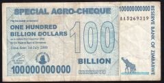 Zimbabwe 100000000000 Dolar 2008 Çok Temiz Pick 64