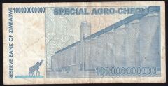 Zimbabwe 100000000000 Dolar 2008 Çok Temiz Pick 64