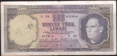 5.Emisyon 4.Tertip 500 Lira S28 032834 Çok Temiz