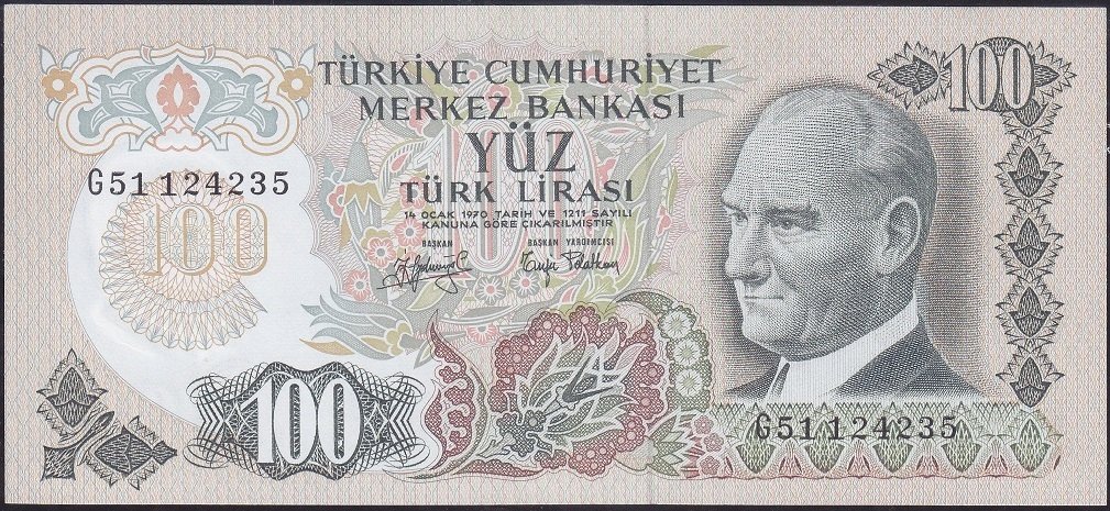 6.Emisyon 2.Tertip 100 Lira G51 124235 Çilaltı