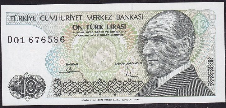 7.Emisyon 2.Tertip 10 Lira D01 676586 Çil