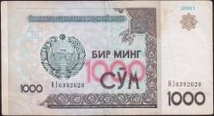 Özbekistan 1000 Cym 2001 Çok Temiz Pick 82