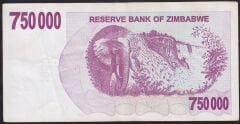 Zimbabwe 750.000 Dolar 2008 Çok Çok Temiz