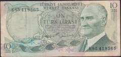 6.EMİSYON 2.TERTİP 10 LİRA K85 419565 TEMİZ eski kağıt para alan koleksiyoncular